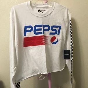 Pepsi Crop Top with Long Sleeves